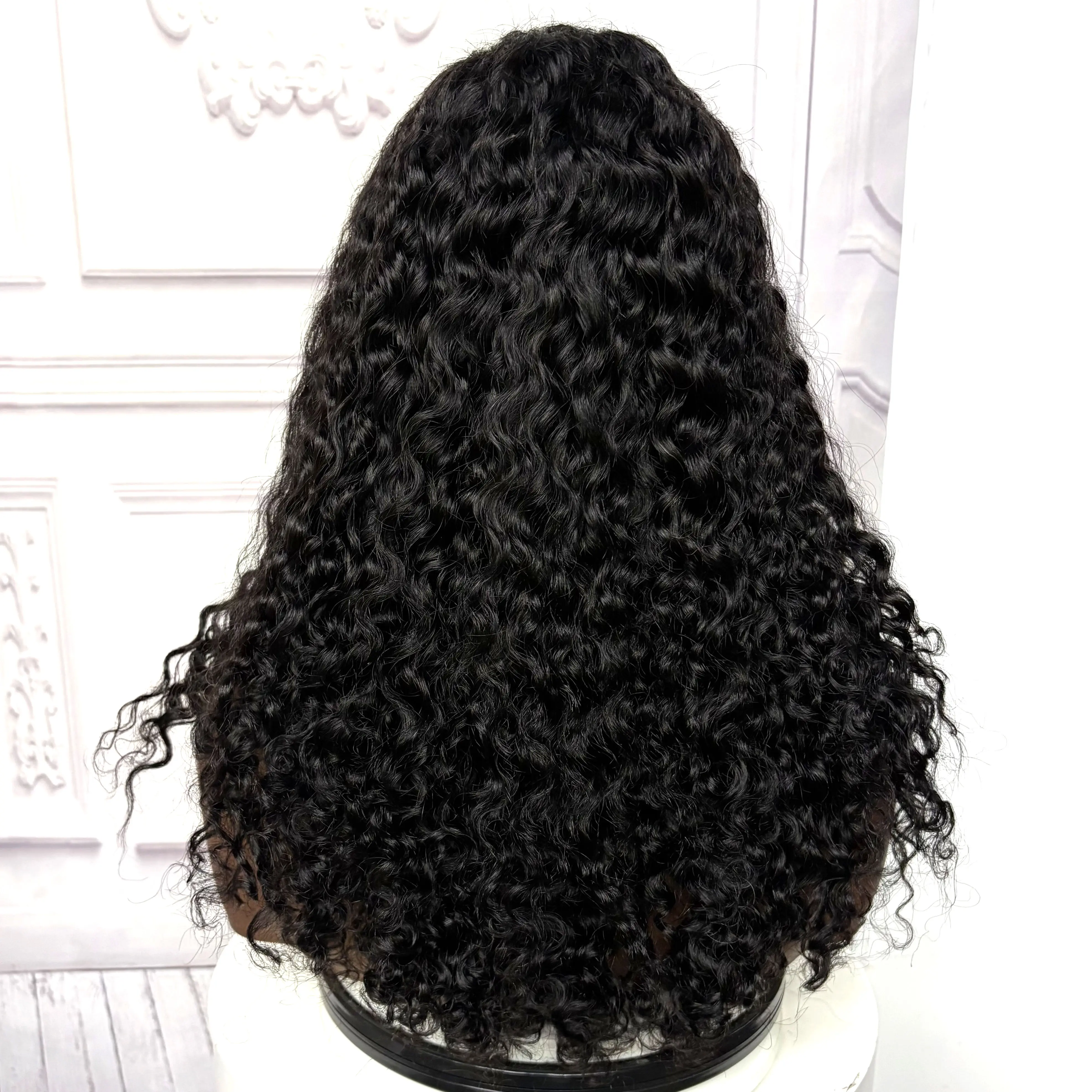 22inch Ombre Brown Water Wave Human Hair Wig 280% 4x4 Transparent Lace Closure Colored Deep Wave Curly Hair Wigs For Black Women