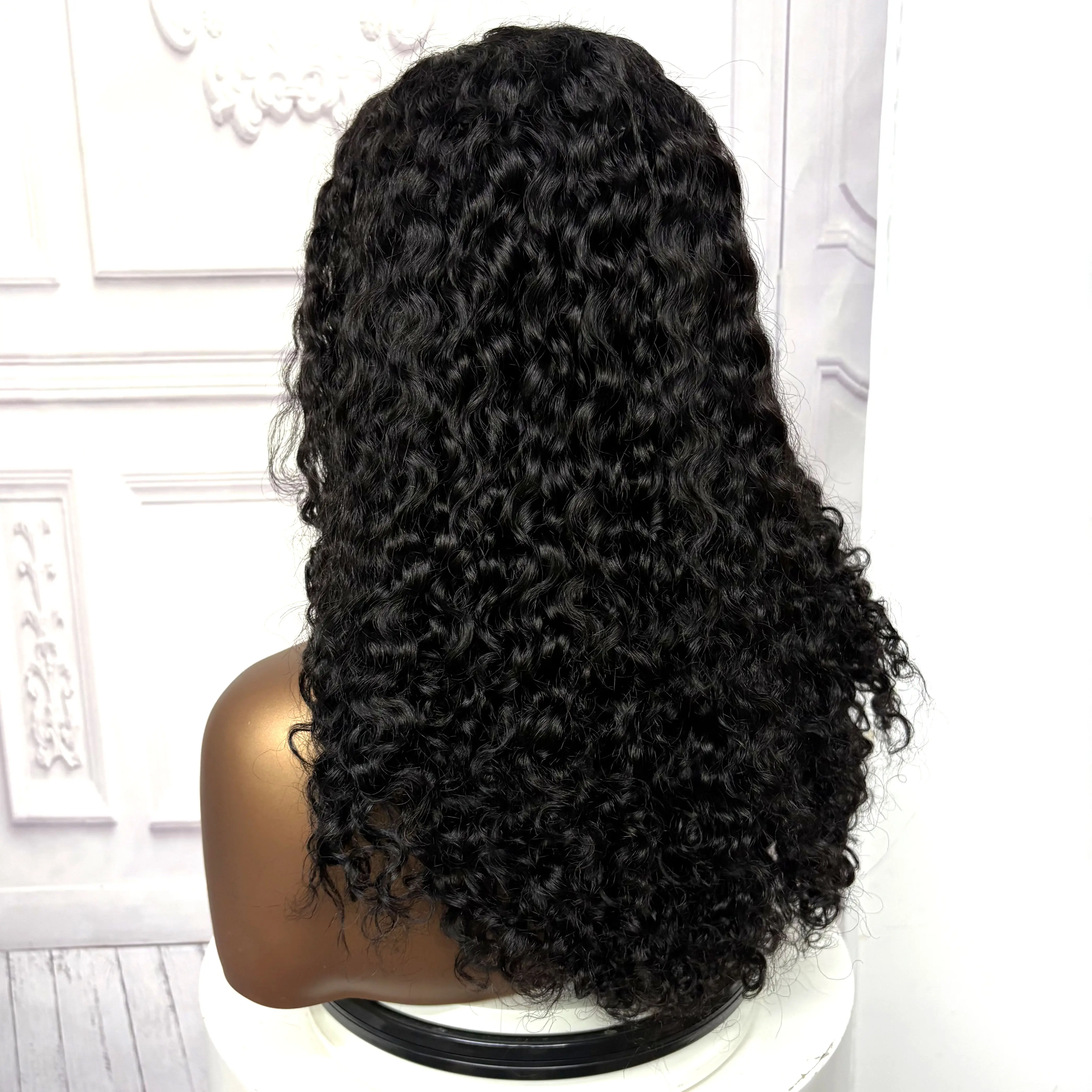 22inch Ombre Brown Water Wave Human Hair Wig 280% 4x4 Transparent Lace Closure Colored Deep Wave Curly Hair Wigs For Black Women