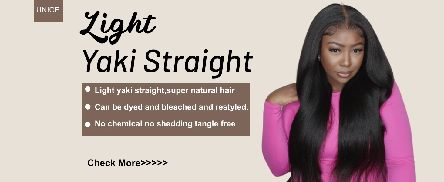UNice Hair Yaki Straight Hair Bundles 1/3/PCS Deal 100% Human Hair 10A Grade Natural Color Sew In Bundles Quick Weaves