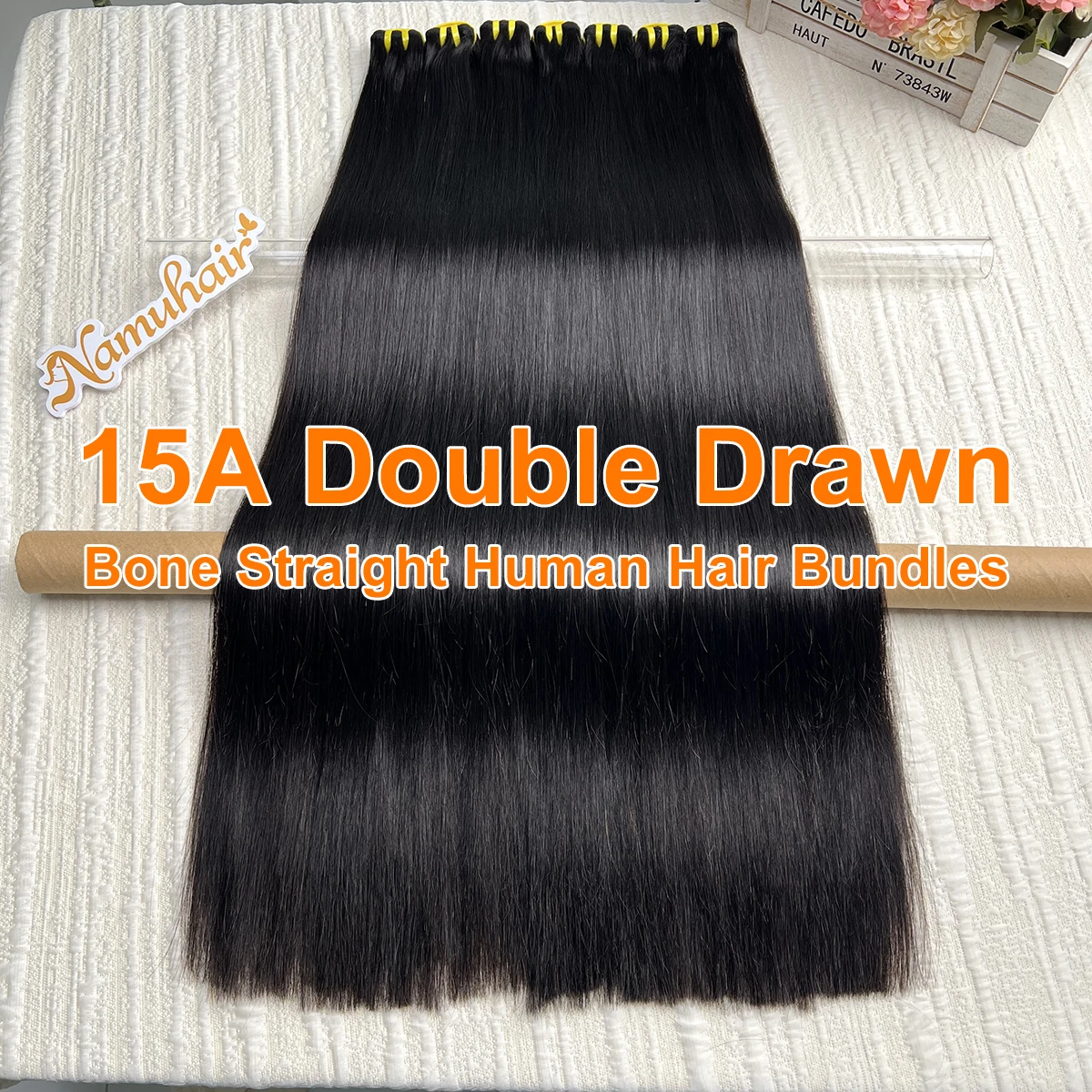 15A Double Drawn Bone Straight Vietnamese Raw Virgin Hair Bundles 100% Unprocessed Minimal Shedding Full Ending Hair Extensions