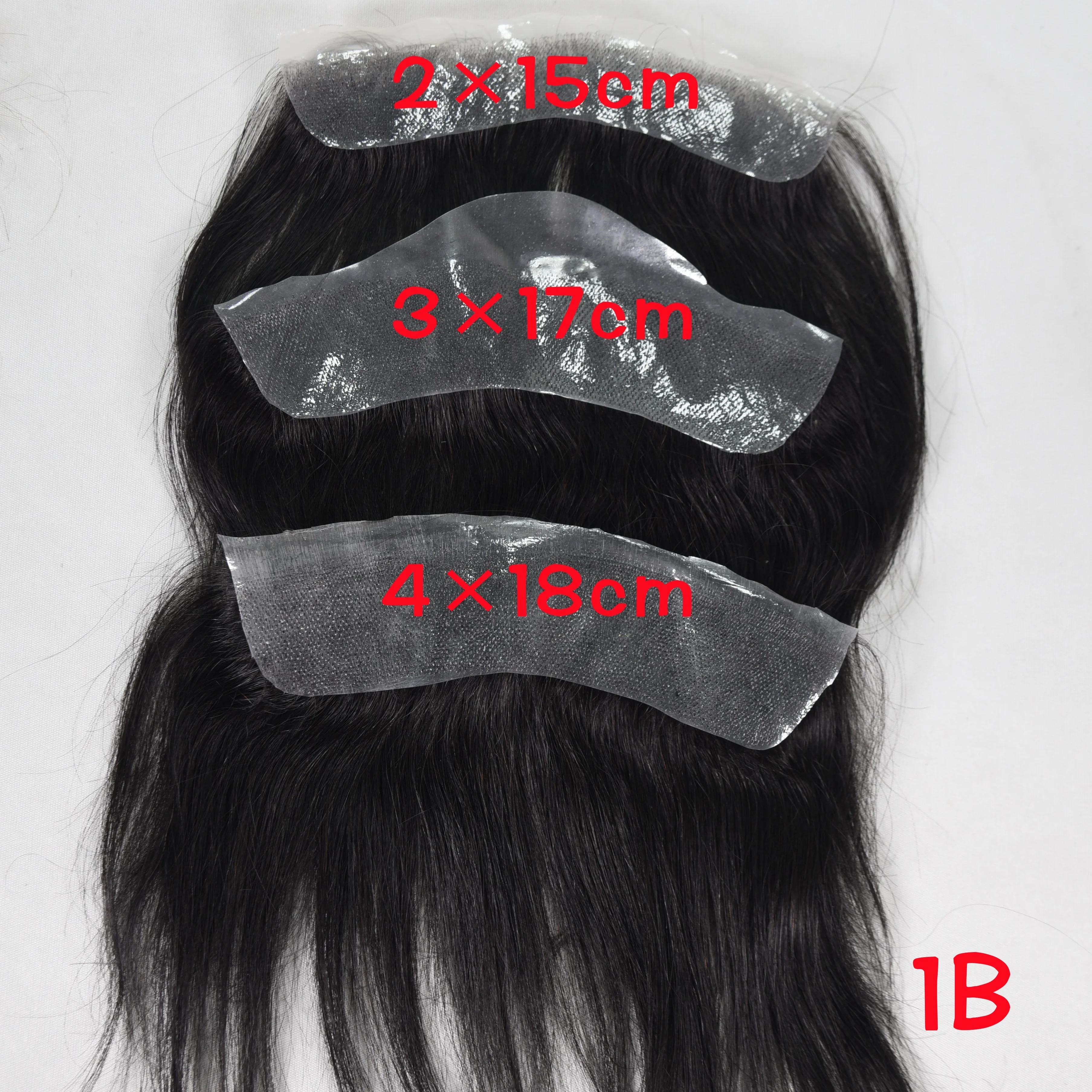Men's Forehead Hairline Wig High Density Human Hair Skin PU Men's Frontal Hairpiece V Ring Frontal Hair Top