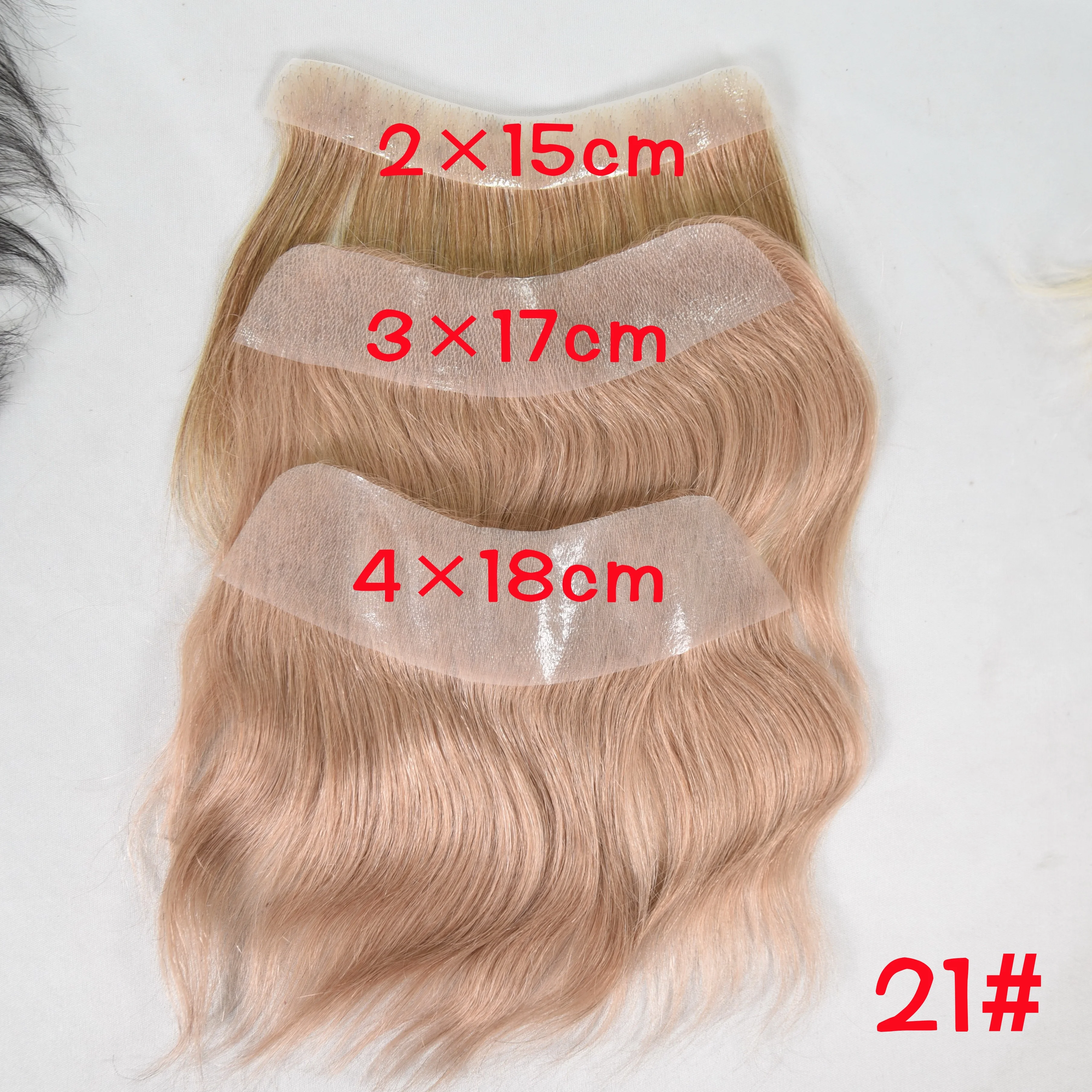 Men's Forehead Hairline Wig High Density Human Hair Skin PU Men's Frontal Hairpiece V Ring Frontal Hair Top