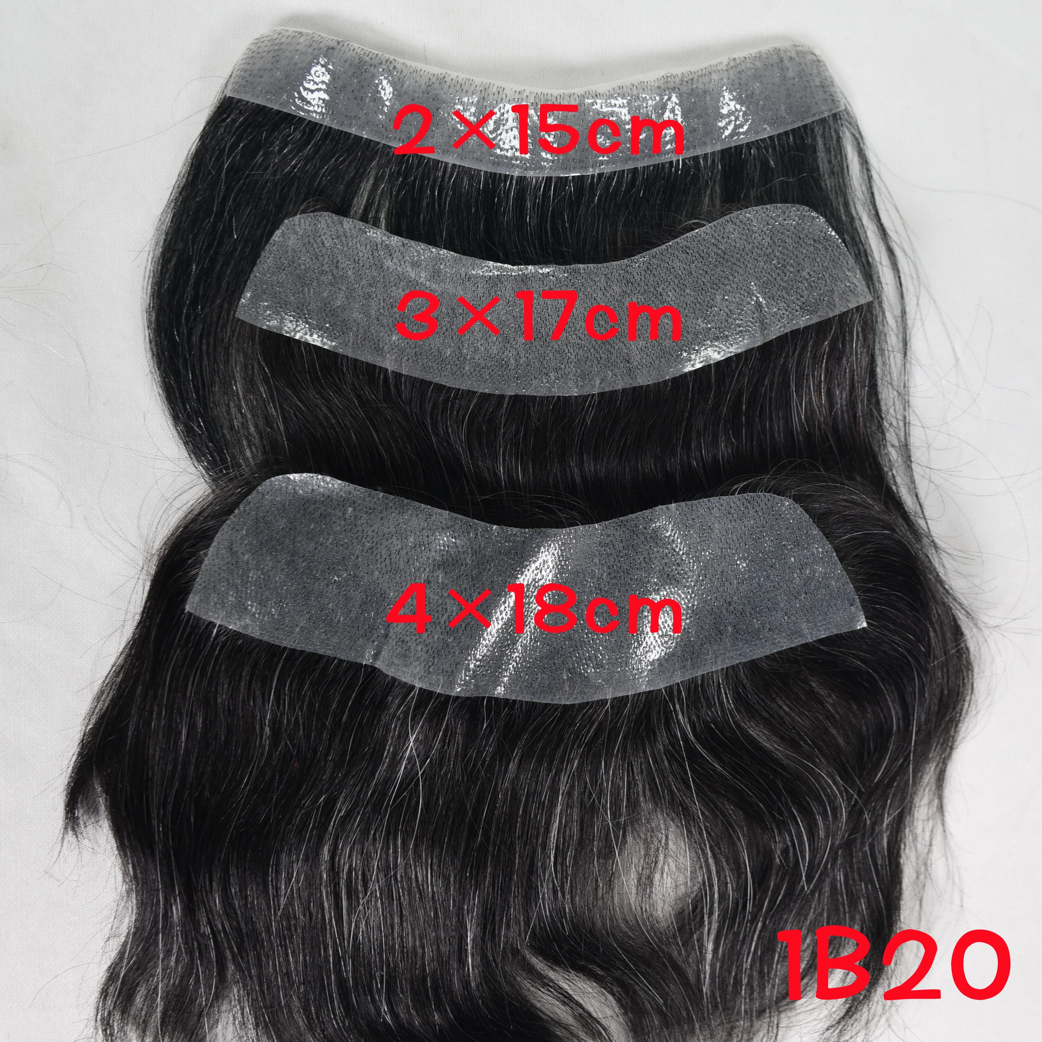 Men's Forehead Hairline Wig High Density Human Hair Skin PU Men's Frontal Hairpiece V Ring Frontal Hair Top