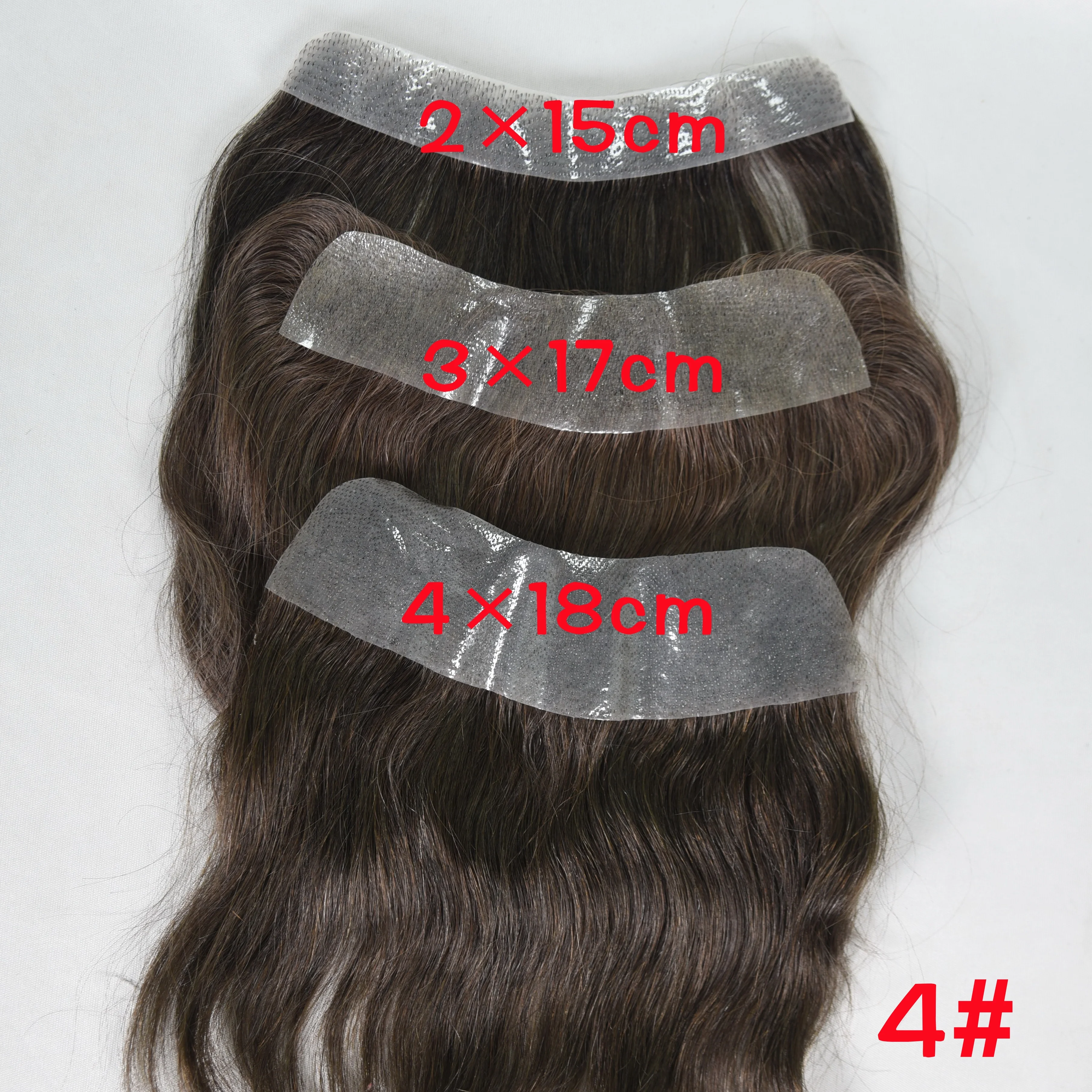 Men's Forehead Hairline Wig High Density Human Hair Skin PU Men's Frontal Hairpiece V Ring Frontal Hair Top