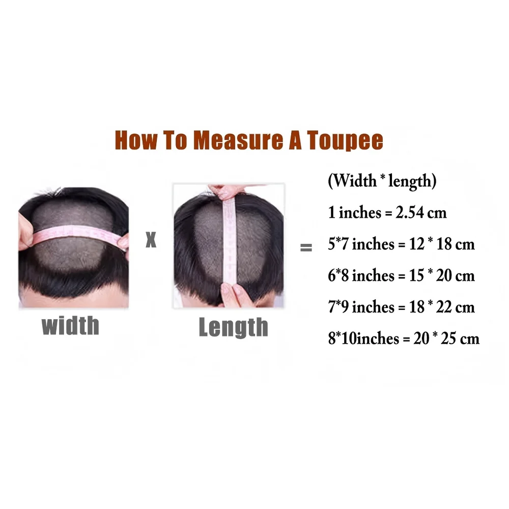 Men's Forehead Hairline Wig High Density Human Hair Skin PU Men's Frontal Hairpiece V Ring Frontal Hair Top