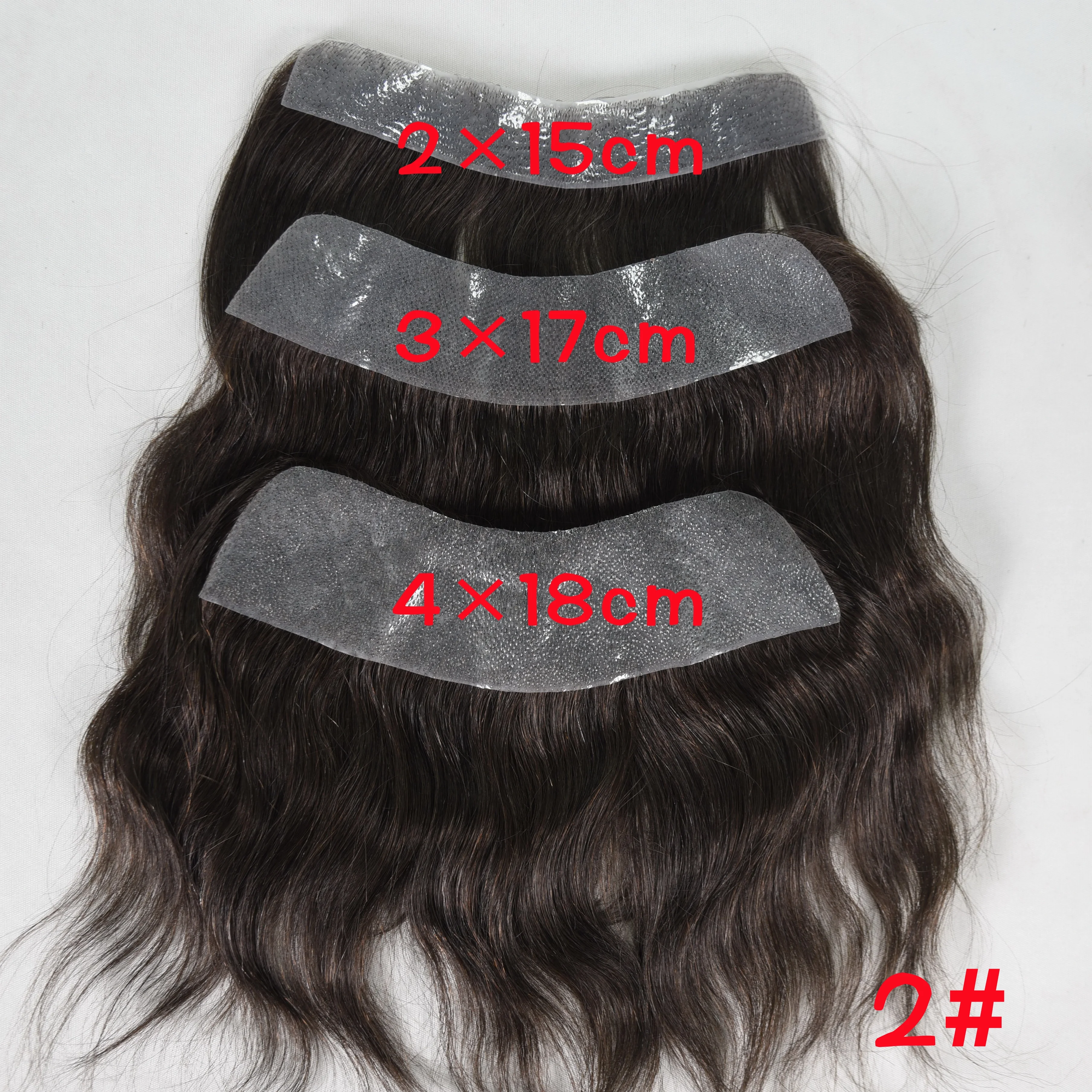 Men's Forehead Hairline Wig High Density Human Hair Skin PU Men's Frontal Hairpiece V Ring Frontal Hair Top