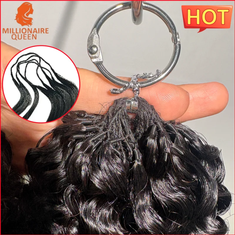 Millionaire Queen 15A Feather Crochet Hair 100% Hair Pre Separated Burmese Curly Crochet Human Hair Afro Kinky Curly Bundles