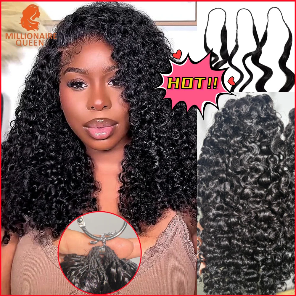 Millionaire Queen 15A Feather Crochet Hair 100% Hair Pre Separated Burmese Curly Crochet Human Hair Afro Kinky Curly Bundles