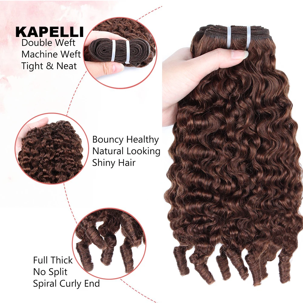 Chocolate Brown Human Hair Bundles Burmese Curly Hair Bundles Deal Brazilian Raw Hair Extensions  1/3/4 pcs