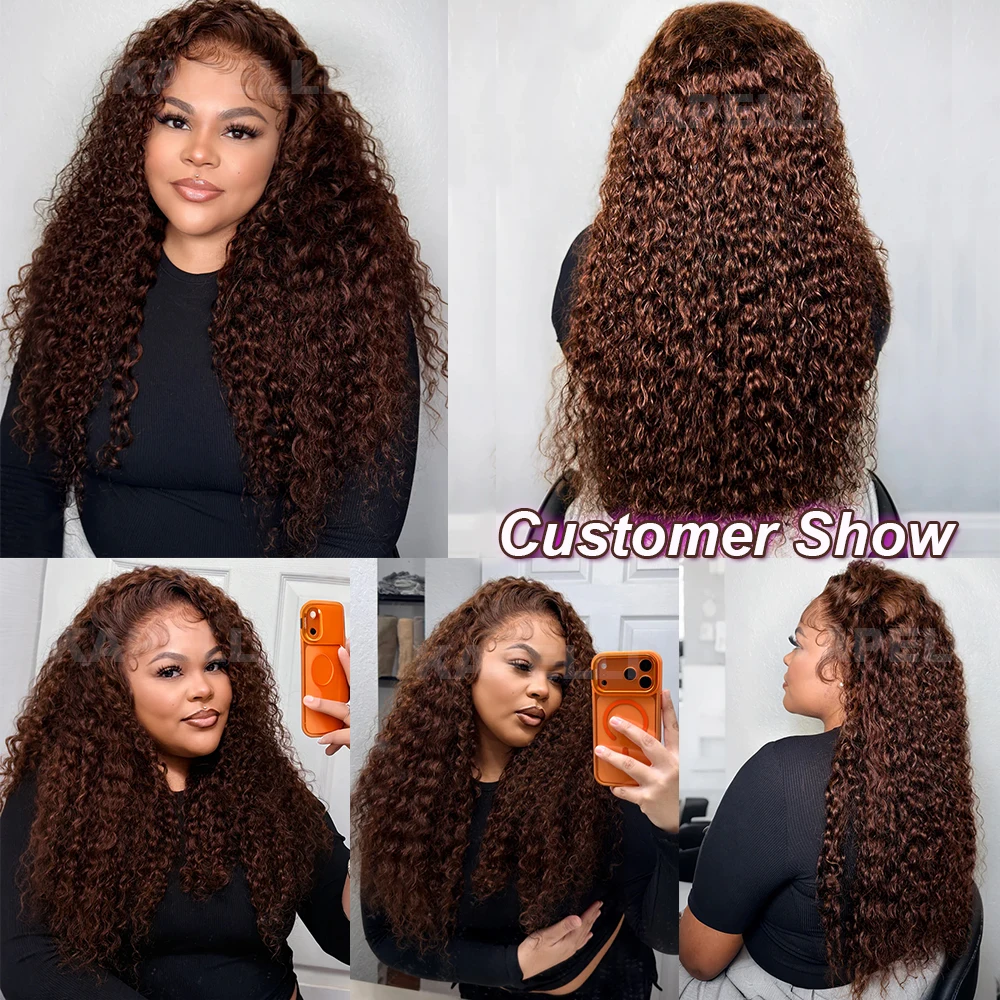 Chocolate Brown Human Hair Bundles Burmese Curly Hair Bundles Deal Brazilian Raw Hair Extensions  1/3/4 pcs