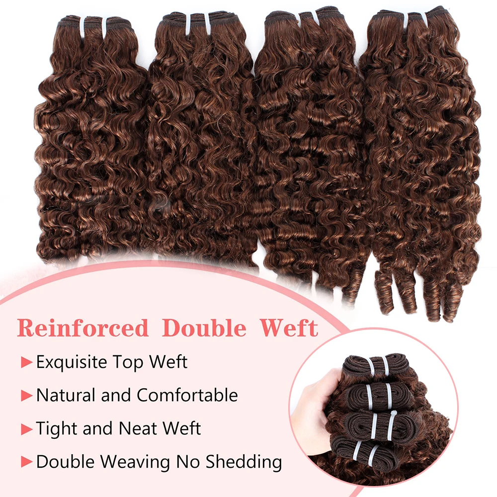 Chocolate Brown Human Hair Bundles Burmese Curly Hair Bundles Deal Brazilian Raw Hair Extensions  1/3/4 pcs