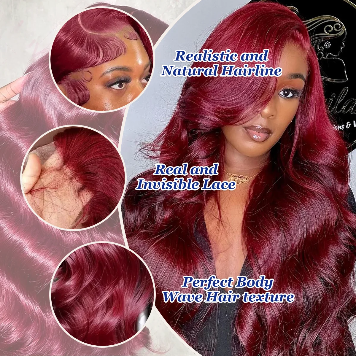 Halloween Wig Long Anime Cosplay Body Wave Wine Red Burgundy 99J Human Hair Wigs 200% Density 40 Inches 13x6 13x4 HD Transparent Lace Frontal Wig Brazilian Hair For Women Pre Plucked
