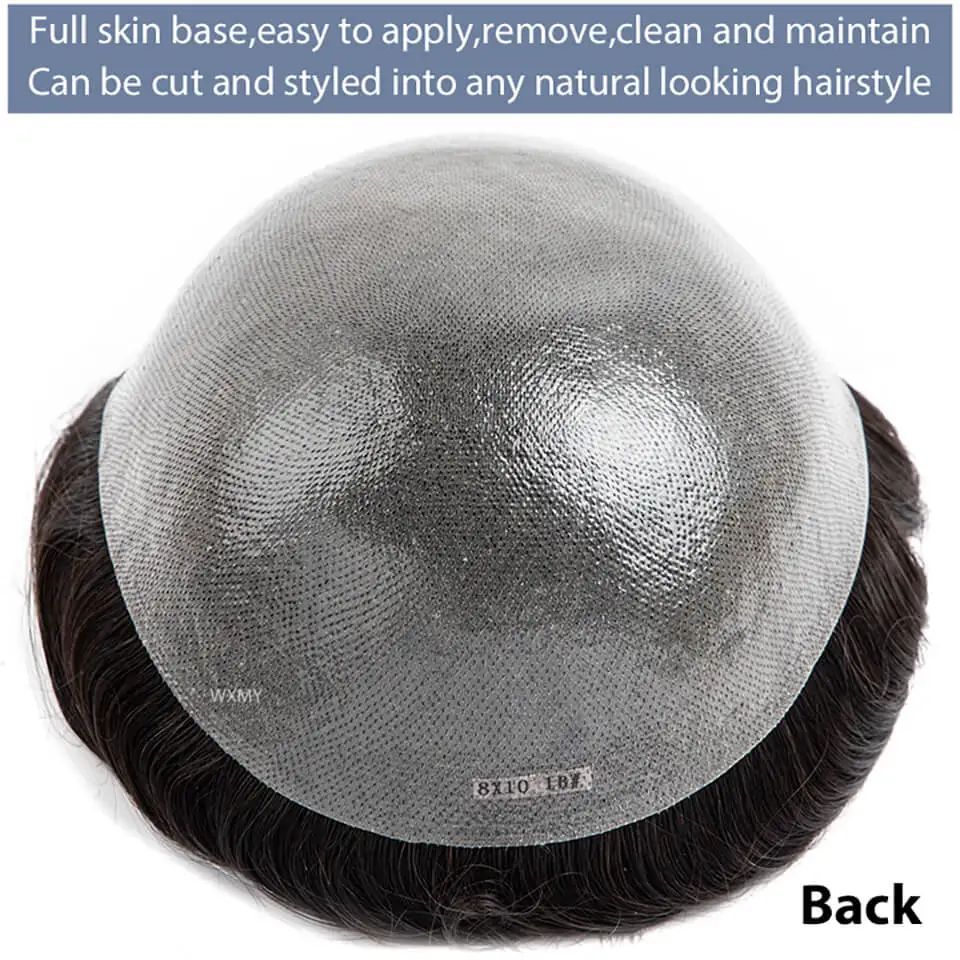 Clearance 0.08mm Full Skin Base Toupee Men Hair Strong Double Knots Male Hair Prosthesis Natural Human Hair Men's Wigs Systems