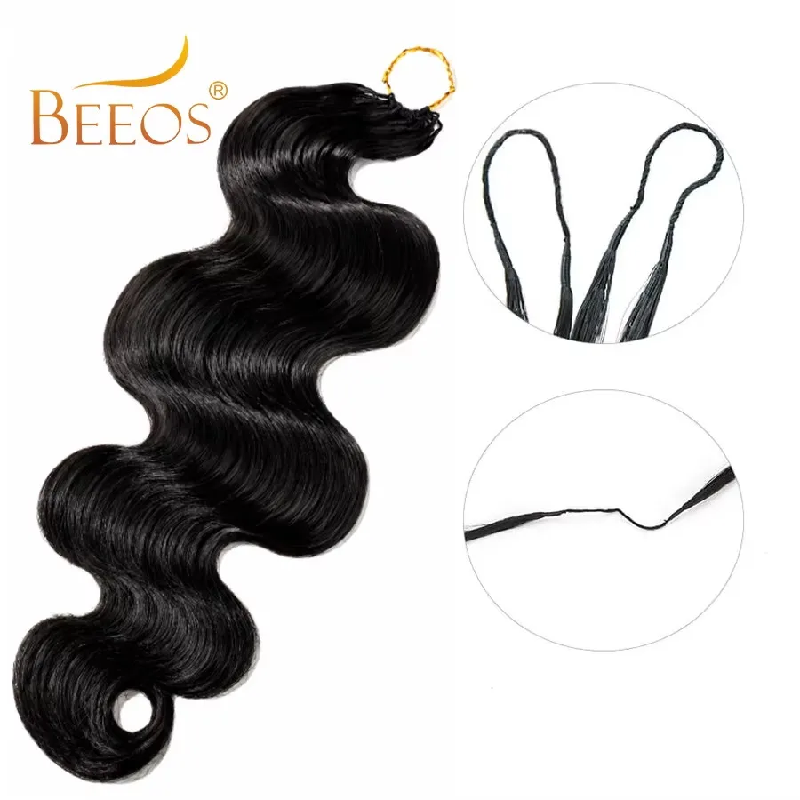 12A Knotless Pre Separated Body Wave Feather Crochet Human Hair 100% Remy Real Hair Extensions For Braiding Twist Feather Line