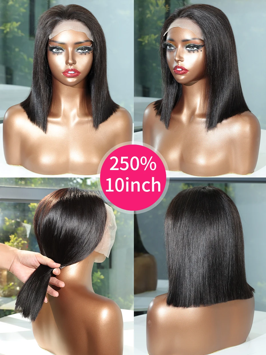 2x6 5x5 Glueless Wig Human Hair Ready to Wear and Go Lace Closure Wigs Vietnamese Bone Straight 250% 300% 13x6 Lace Front Wigs