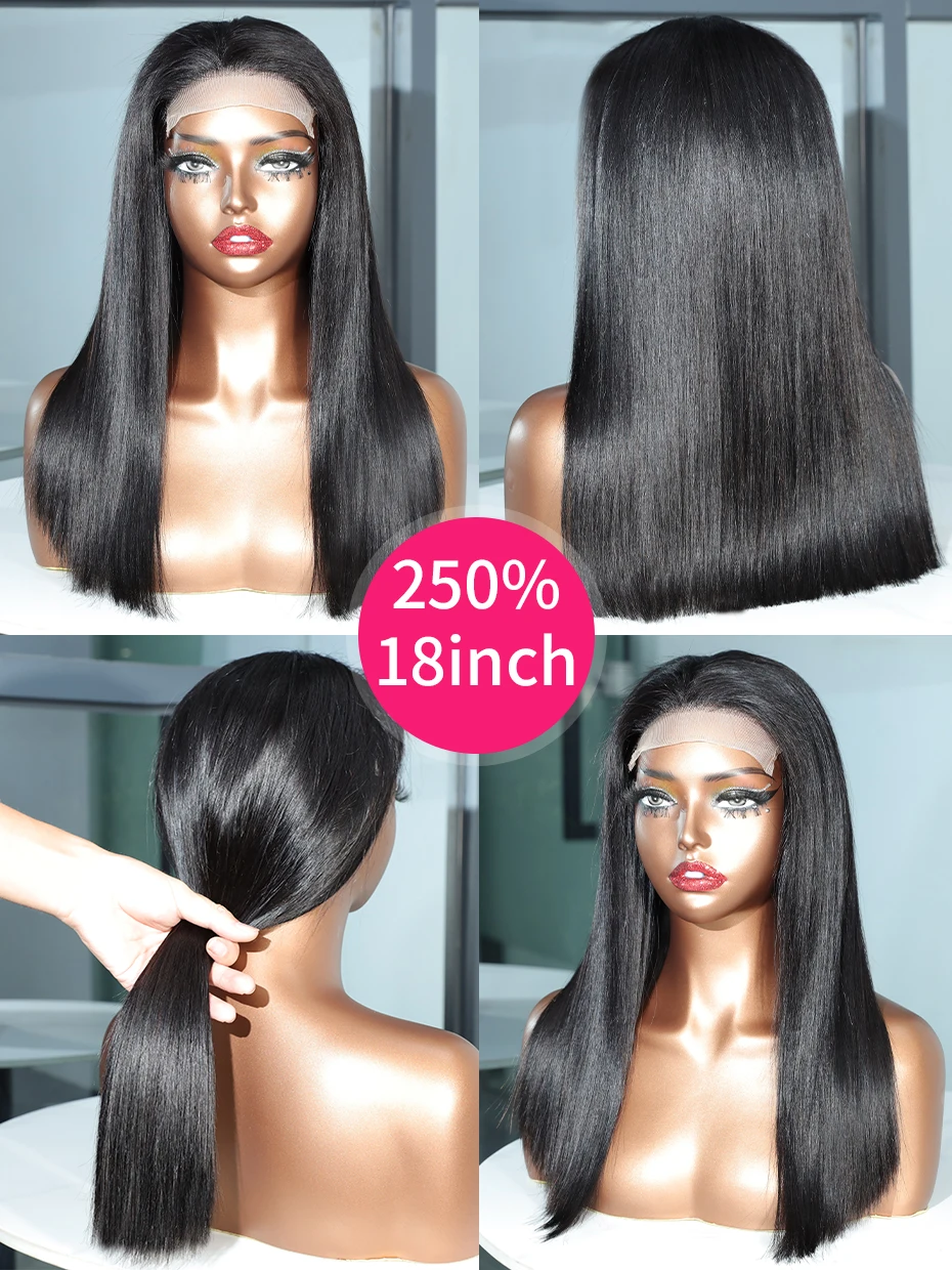 2x6 5x5 Glueless Wig Human Hair Ready to Wear and Go Lace Closure Wigs Vietnamese Bone Straight 250% 300% 13x6 Lace Front Wigs