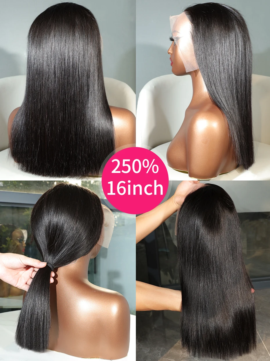 2x6 5x5 Glueless Wig Human Hair Ready to Wear and Go Lace Closure Wigs Vietnamese Bone Straight 250% 300% 13x6 Lace Front Wigs