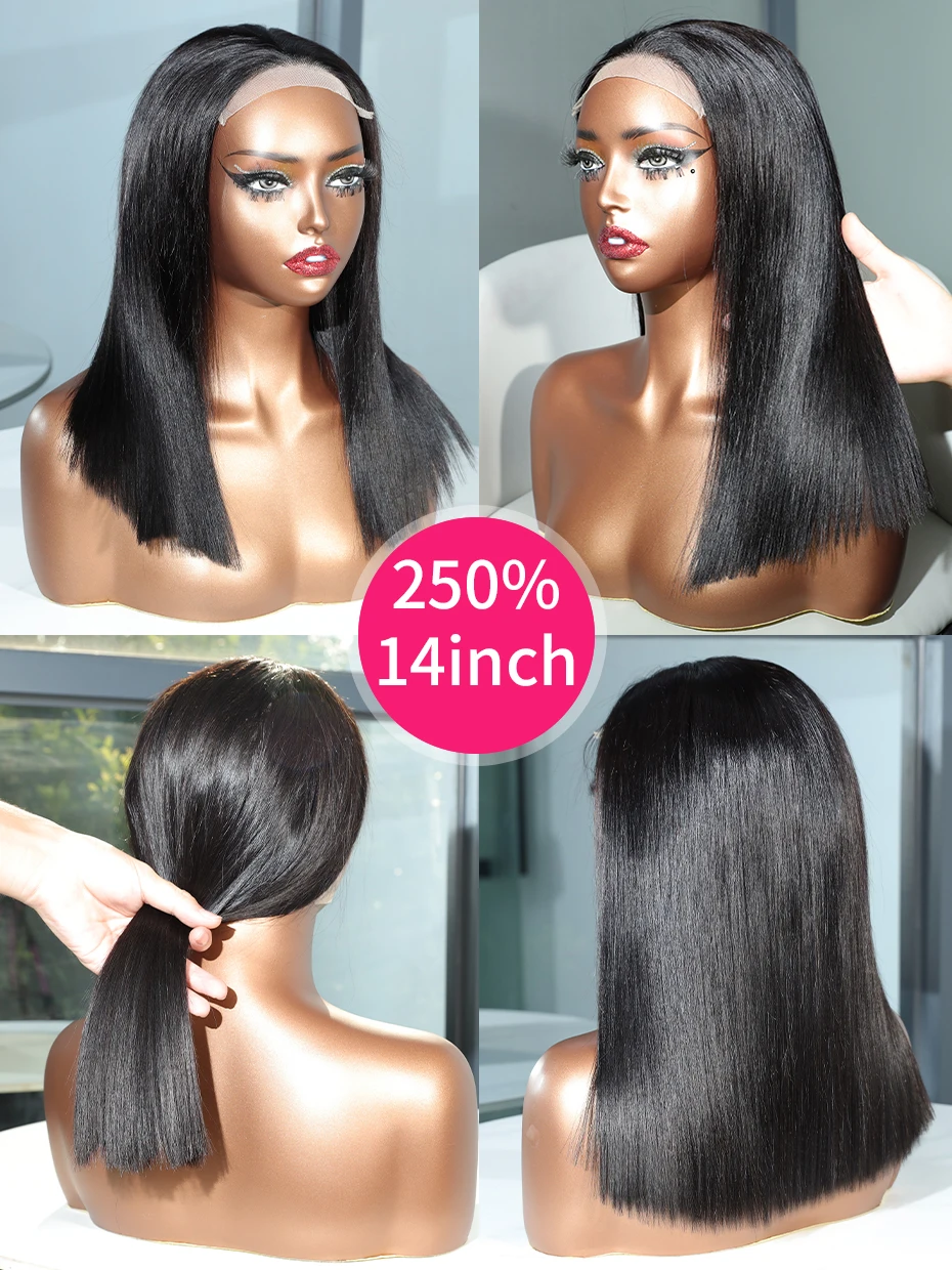 2x6 5x5 Glueless Wig Human Hair Ready to Wear and Go Lace Closure Wigs Vietnamese Bone Straight 250% 300% 13x6 Lace Front Wigs
