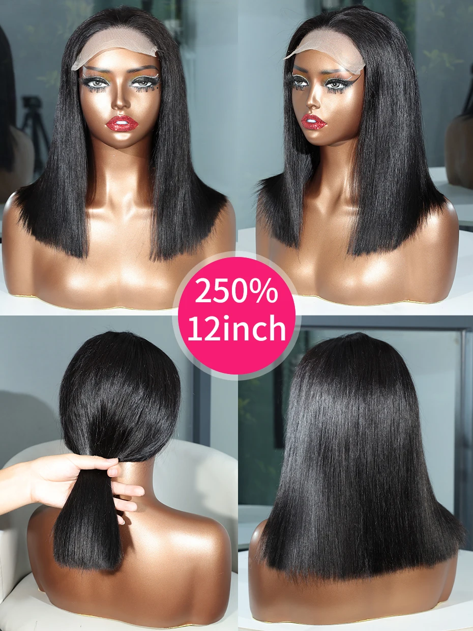2x6 5x5 Glueless Wig Human Hair Ready to Wear and Go Lace Closure Wigs Vietnamese Bone Straight 250% 300% 13x6 Lace Front Wigs
