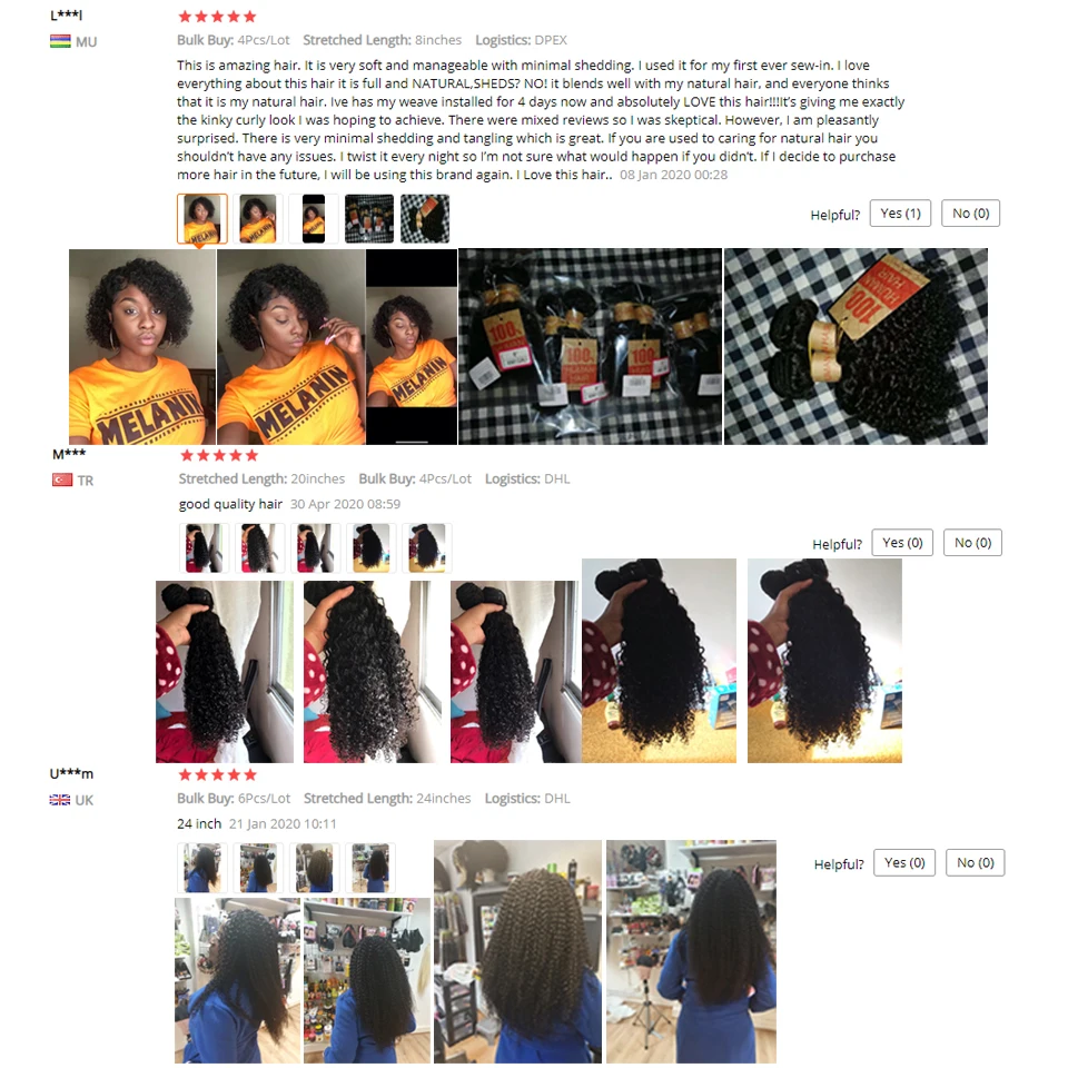 Kinky Curly Brazilian Human Hair Bundles 10Pcs/Lot Remy Hair Weaving Bundles Deal 8"-28" Natural Color Curly Human Hair Bundles