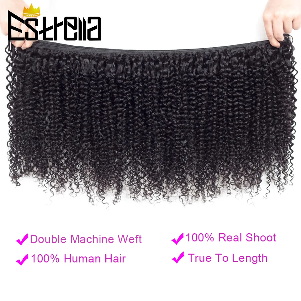 Kinky Curly Brazilian Human Hair Bundles 10Pcs/Lot Remy Hair Weaving Bundles Deal 8"-28" Natural Color Curly Human Hair Bundles