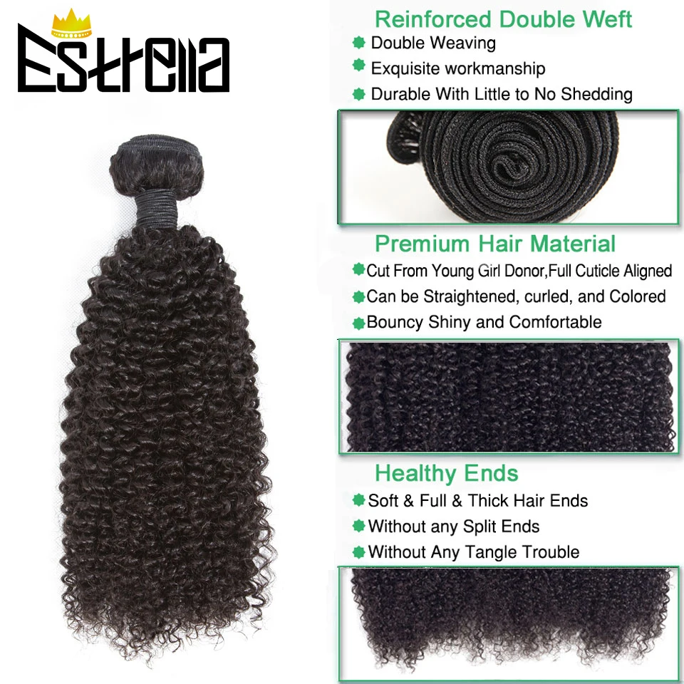 Kinky Curly Brazilian Human Hair Bundles 10Pcs/Lot Remy Hair Weaving Bundles Deal 8"-28" Natural Color Curly Human Hair Bundles