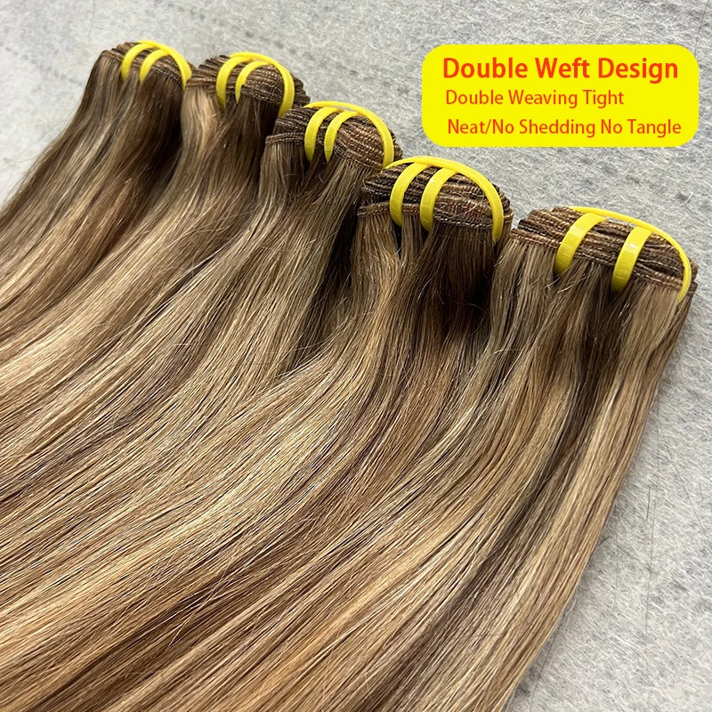 Highlight Bone Straight Human Hair Bundles Raw Virgin Hair P427 Colored Ombre Honey Blonde 100% Vietnamese Human Hair Extensions