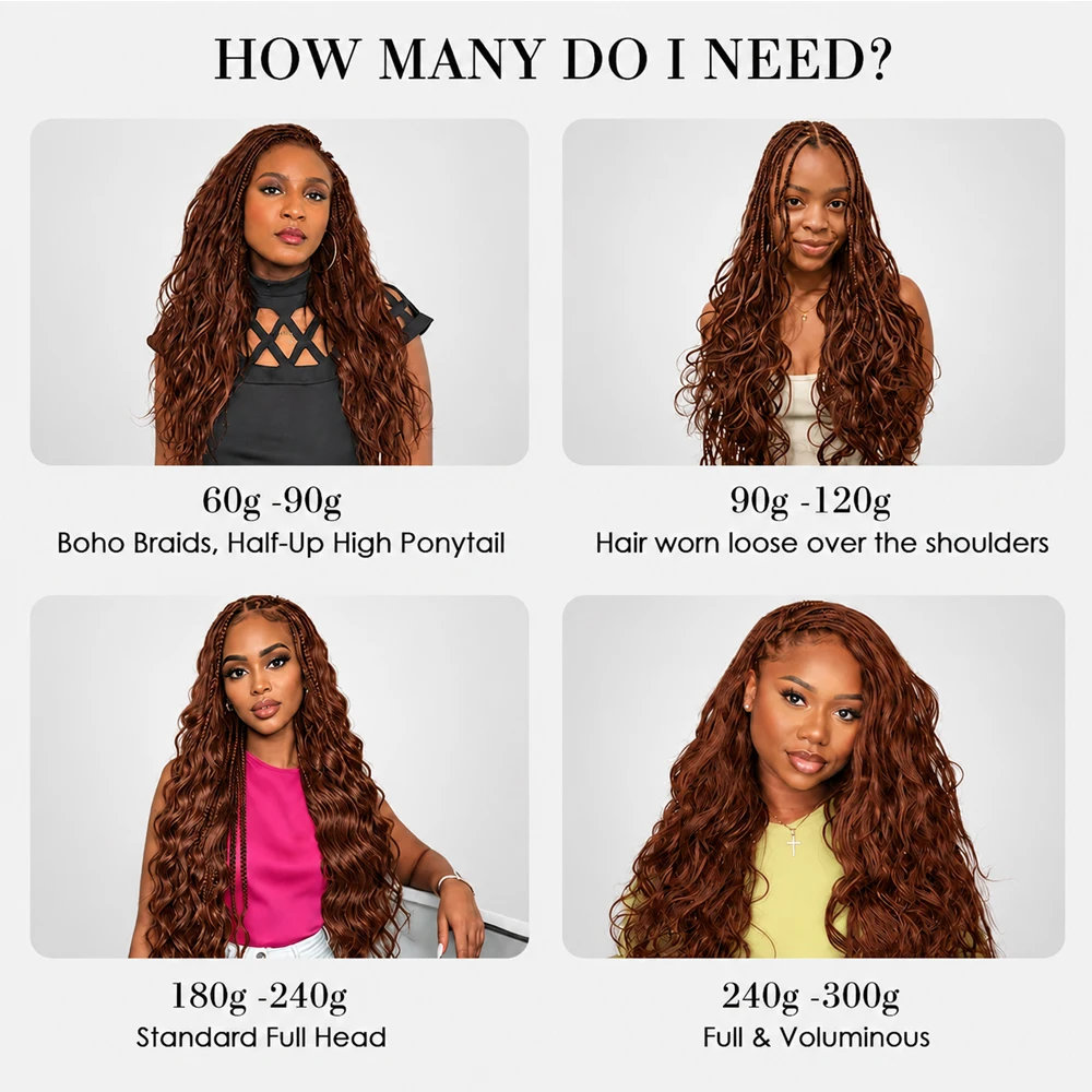 Brown Color Body Wave Crochet Human Hair Miracle Knots Feather Extensions Pre Separated For Boho Braids Lightweight Quick Install Natural Full Ends Reusable Protective Style Long Lasting Hair For Black Women
