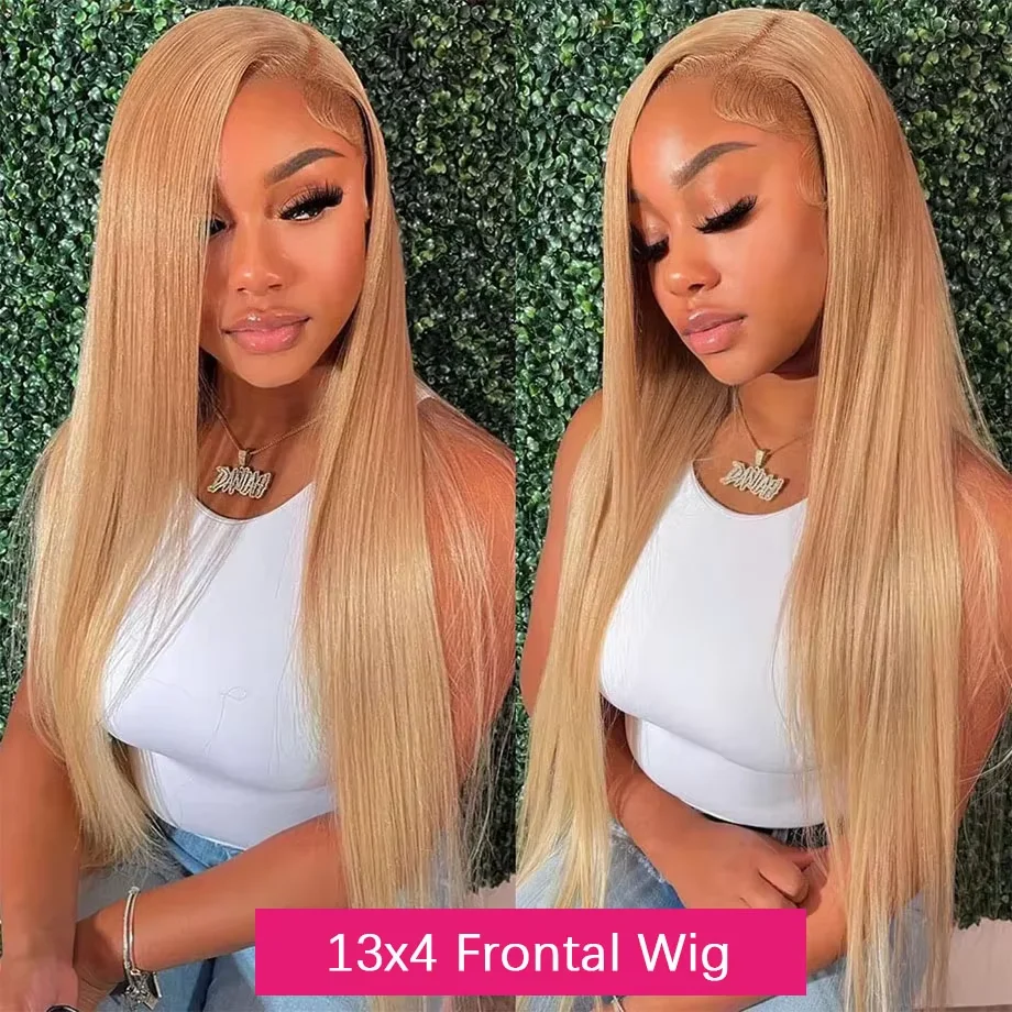 Smilegirl 260% Density Honey Blonde 13x6 HD Lace Front Human Hair Wigs Straight #27 Colored Brazilian Glueless 13x4 Lace Frontal Wig Women