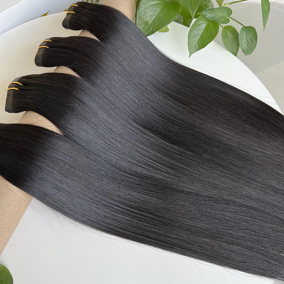Raw Virgin Clip In Hair Extension 100% Human Hair Natural Black 100 Grams 7 Pieces Clip-On Hair Piece Full Head 16-30 Inch