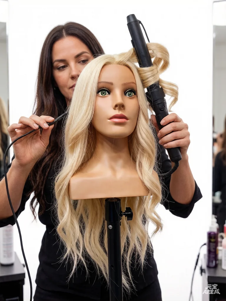 Long Hair Mannequin Head for Hair Styling Human Hair Doll Head for Braiding Cutting Practice Beautiful Female Salon Training