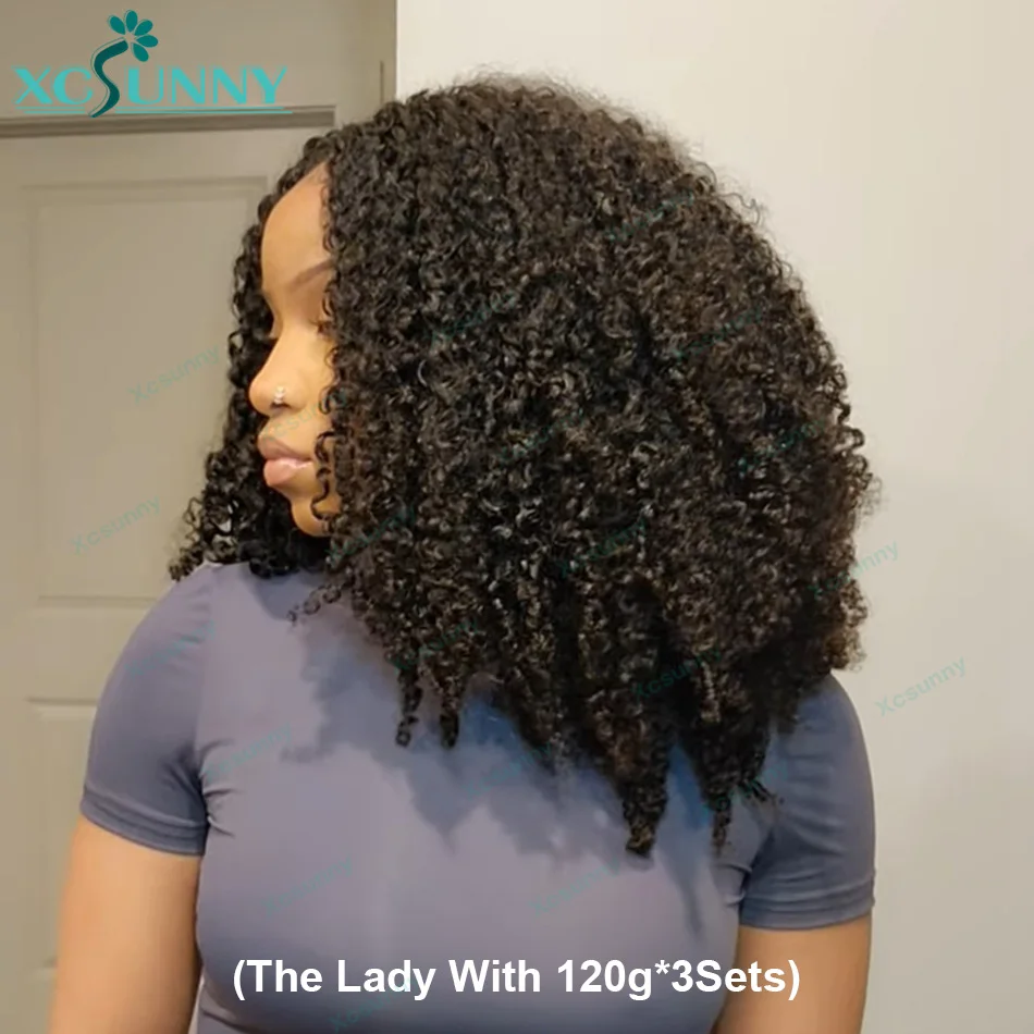 Kinky Curly Crochet Human Hair Extensions Afro Kinky Pre-Separated Knotless Crochet Human Hair With Loop For Twist Boho Braids