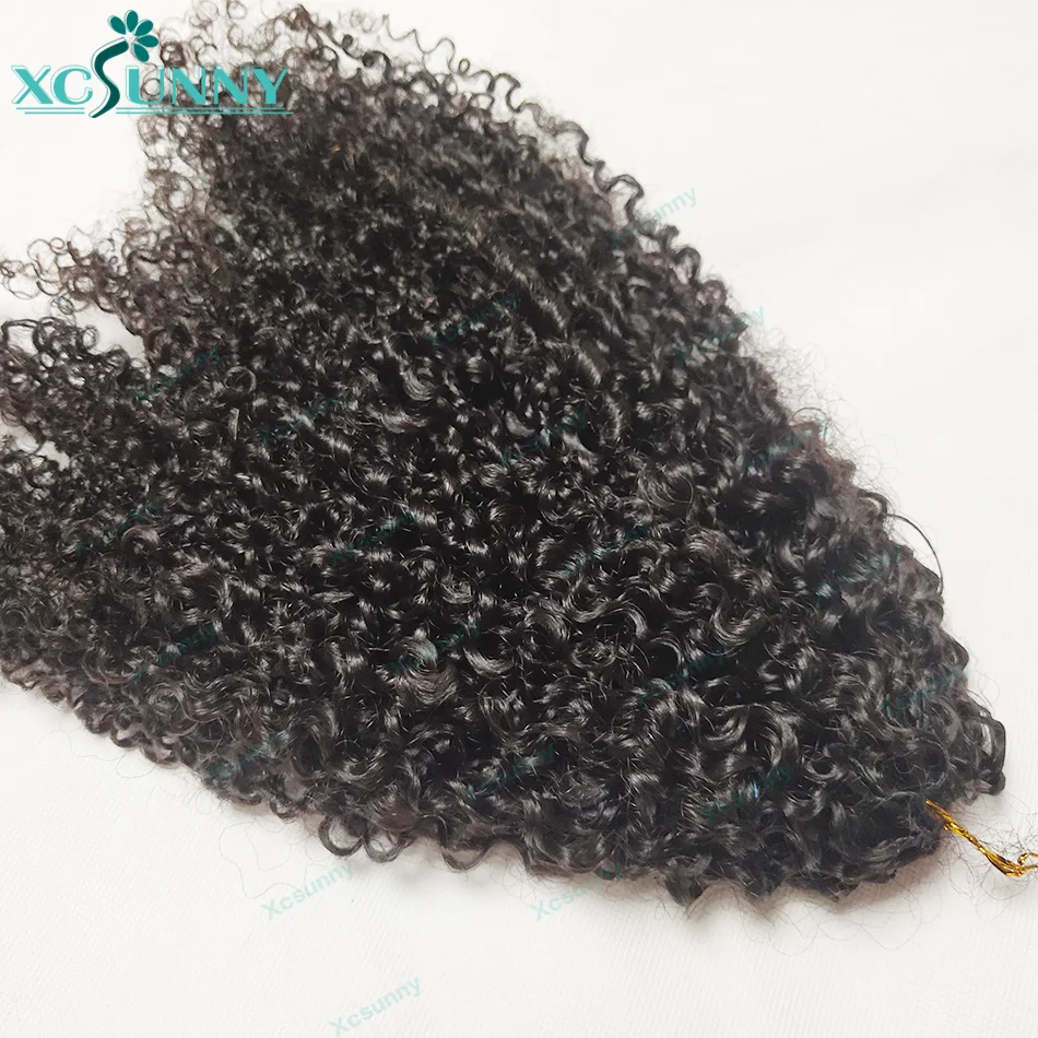 Kinky Curly Crochet Human Hair Extensions Afro Kinky Pre-Separated Knotless Crochet Human Hair With Loop For Twist Boho Braids