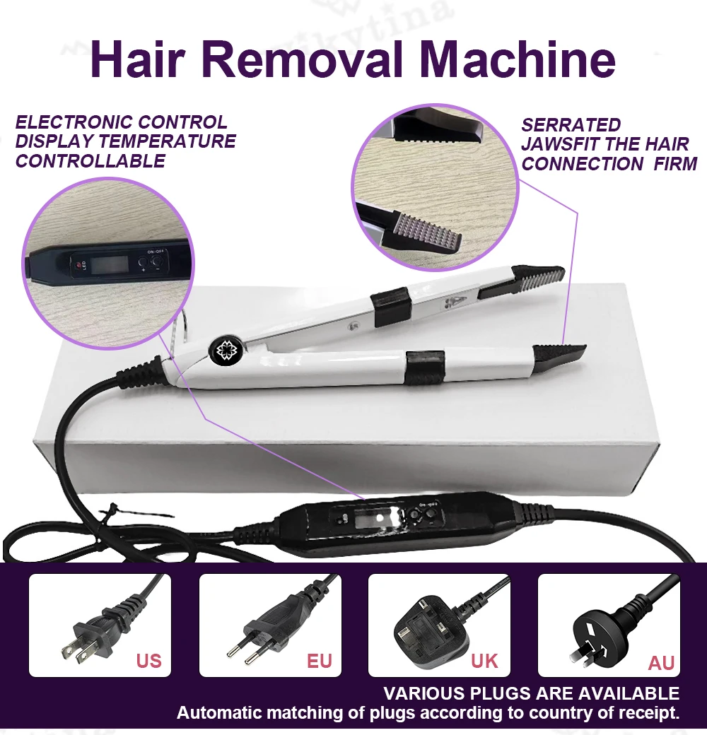 Wikytina V Light UV Light Hair Extension Kit Tools Set, Combo, UV Glue Remover Machine - Premium Salon Styling Tools Set Upgrade
