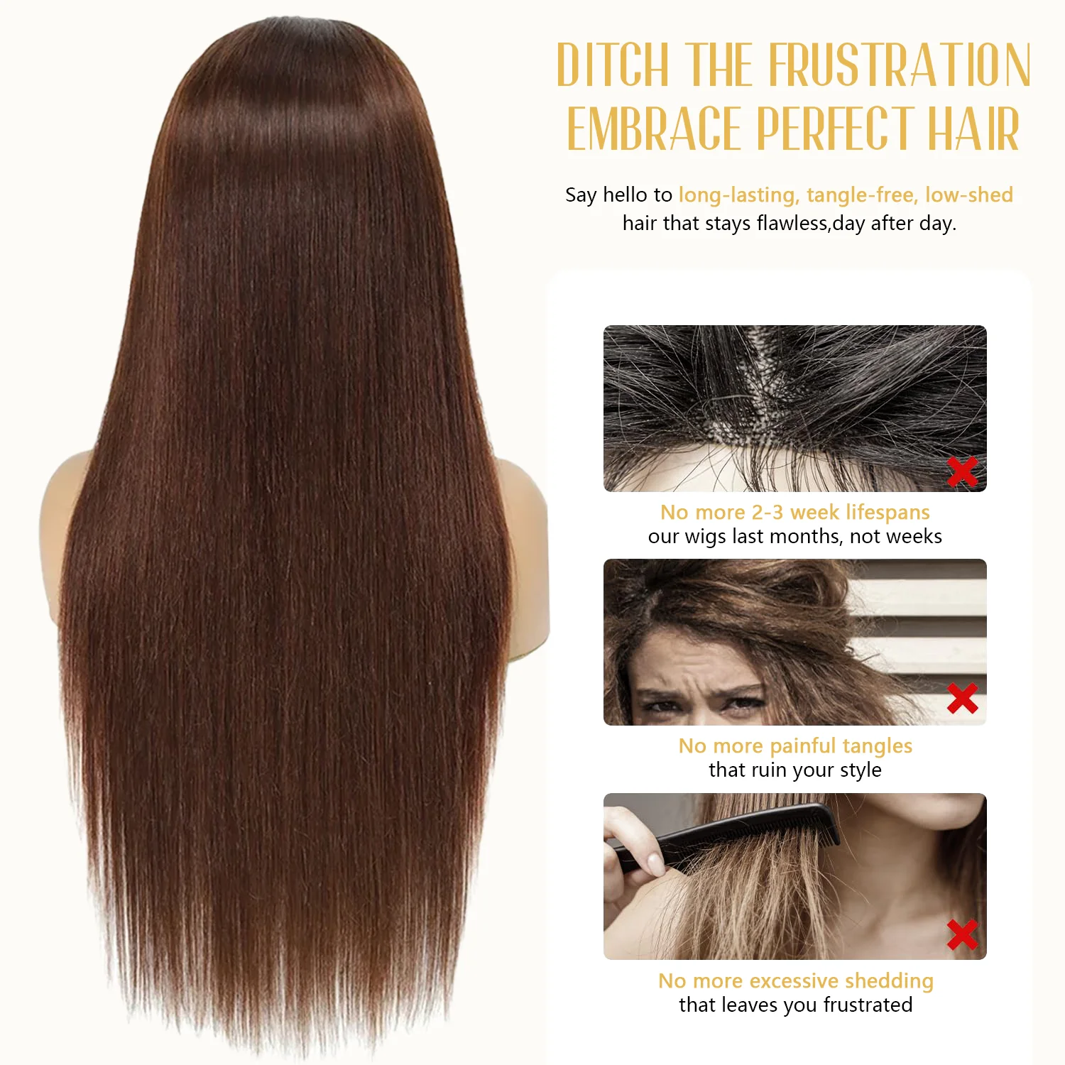 Chocolate Brown Bone Straight Dark Brown 200% Density 40 Inches 13x6 13x4 HD Transparent Lace Frontal Wig #4 Human Hair Wigs Pre Plucked For Women Brazilian Hair