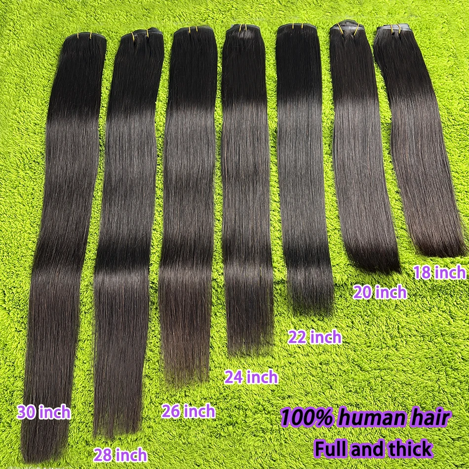 Straight PU Clip Ins Hair Extensions 100% Human Hair Natural Black Color 100g/Set 7pcs Seamless Invisible PU Weft For Women