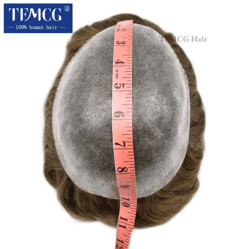 Men's capillary prothesis 0.12-0.14mm Injection Skin Toupee Men Wigs Male Hair Prosthesis Natural Human Hair System Wigs For Men