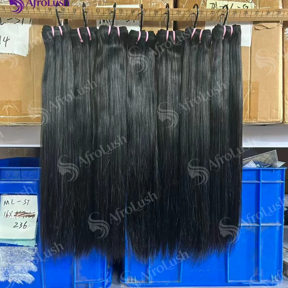 24 26 28 Inches 15A Double Drawn Human Hair Bundles Vietnamese Raw Hair Bundles 100% Human Hair Straight Bundles Unprocessed Hair 1/3/4 Extensions 2-5 Delivery Time