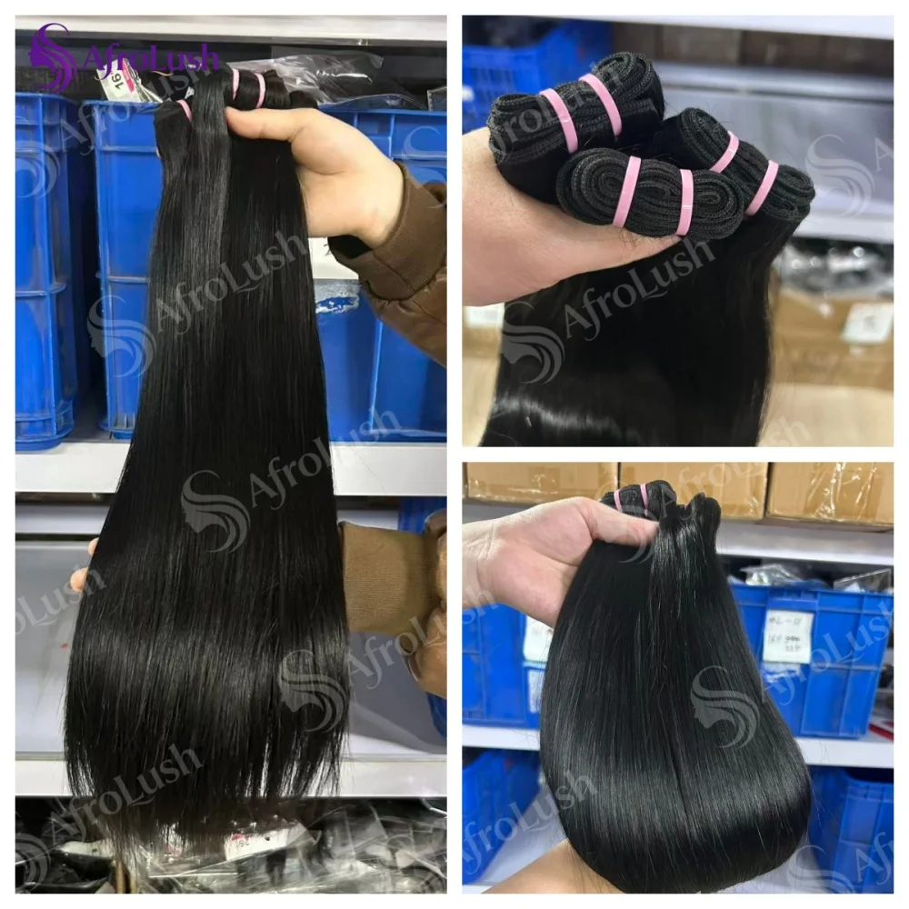 24 26 28 Inches 15A Double Drawn Human Hair Bundles Vietnamese Raw Hair Bundles 100% Human Hair Straight Bundles Unprocessed Hair 1/3/4 Extensions 2-5 Delivery Time