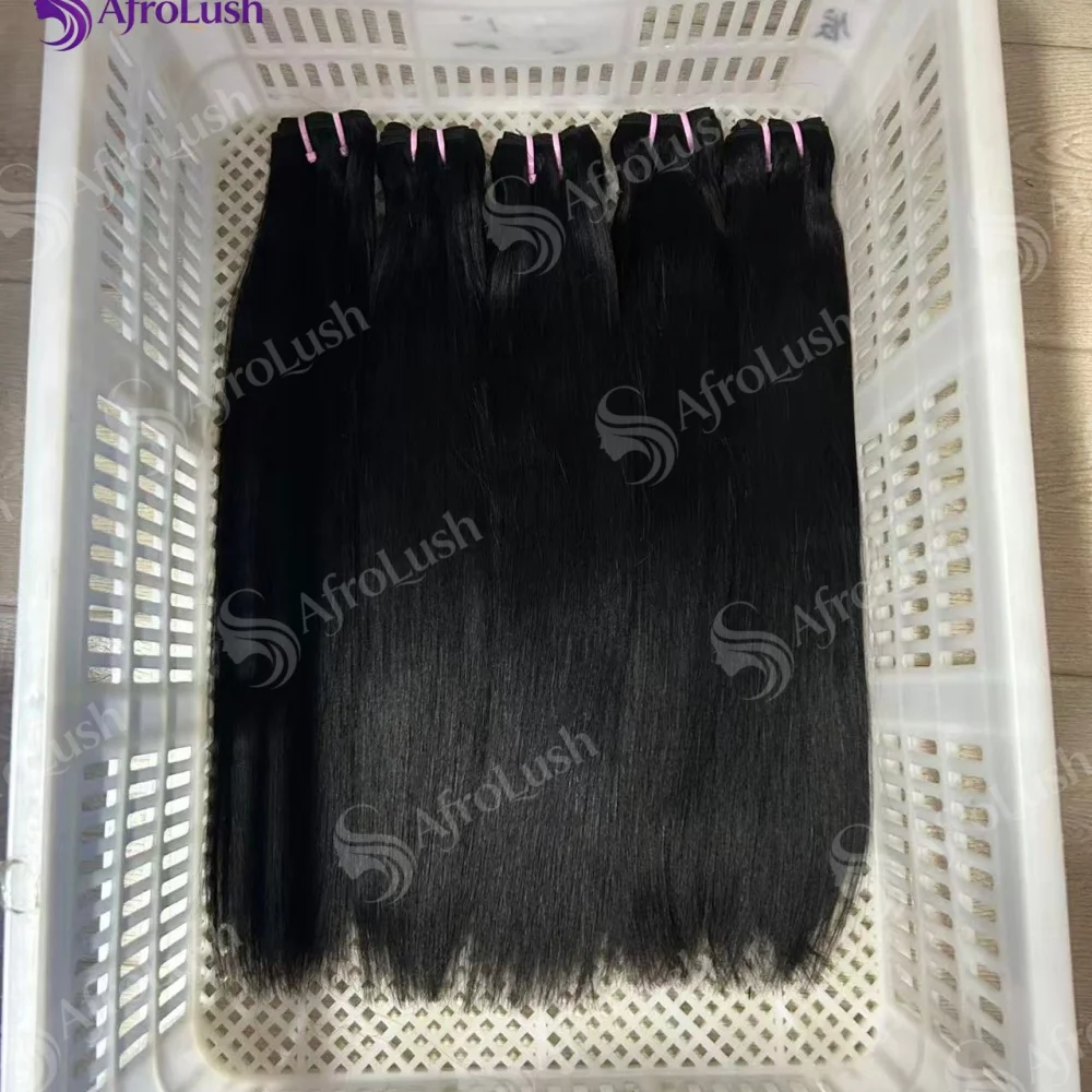 24 26 28 Inches 15A Double Drawn Human Hair Bundles Vietnamese Raw Hair Bundles 100% Human Hair Straight Bundles Unprocessed Hair 1/3/4 Extensions 2-5 Delivery Time