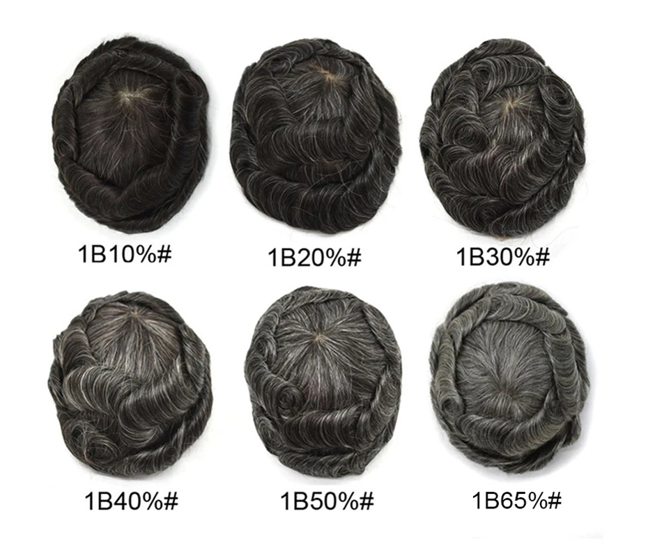 Men's Wig Human Hair Indian Remy Mens Toupee Skin Base 8x10 Inch Size Stock for Male Hair Replacement Systems