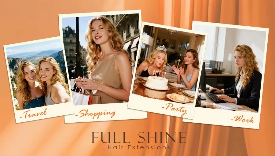 Full Shine Clip in Hair Extensions Human Hair 120g Seamless Invisible Clip In Extensions Human Hair Remy Balayage Blonde Color