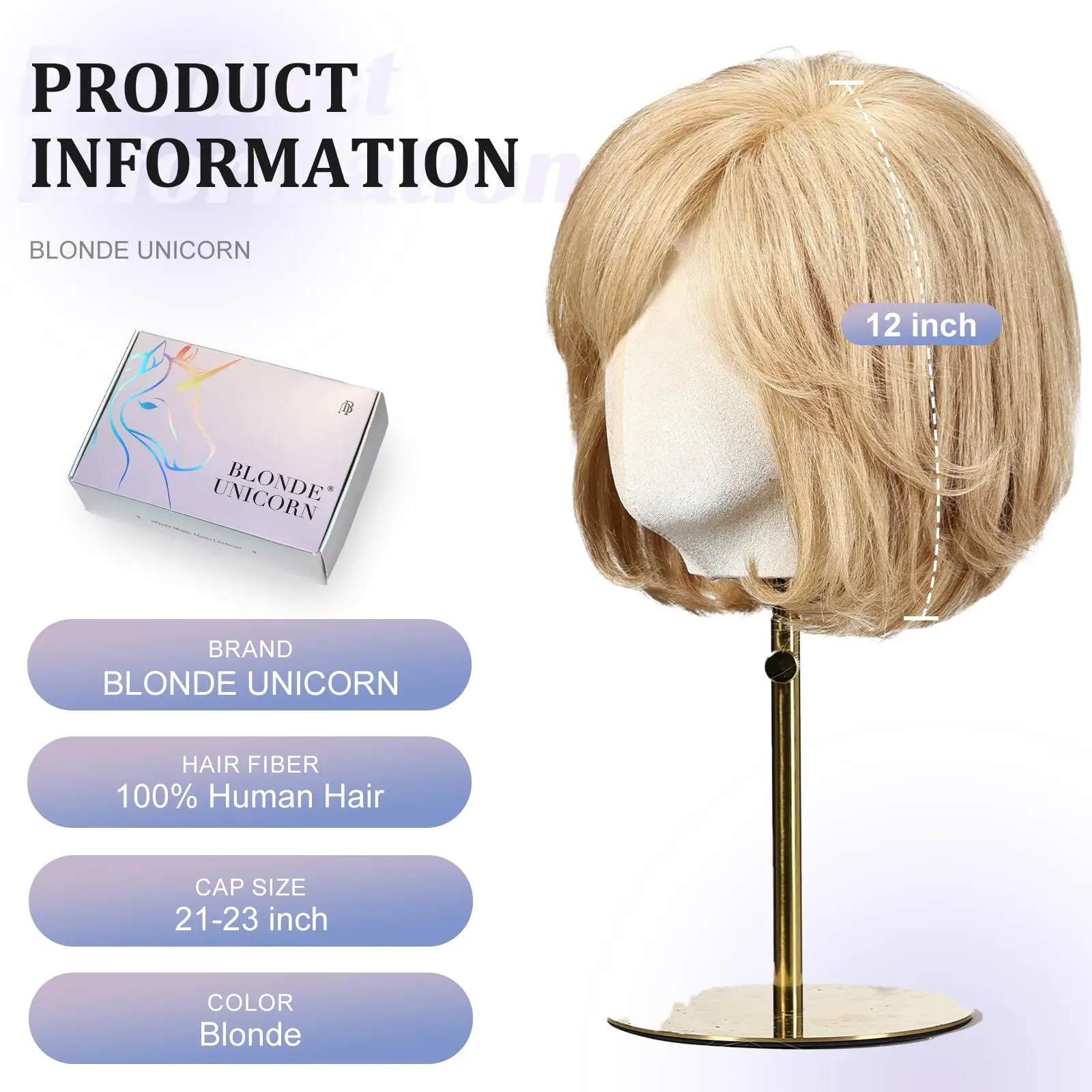 Blonde Remy Human Hair with Bangs Body Wave Short Bob Wigs Lace Frontal Wigs for White Women Daily Use 12 Inches Wavy Wigs Daily