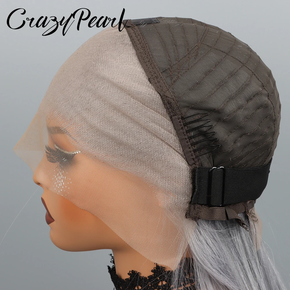 CrazyPearl Grey Bob Wig Human Hair Straight Lace Frontal Wig 13X4 Lace Front Bob Wig Preplucked 10Inch Short Human Hair Wigs