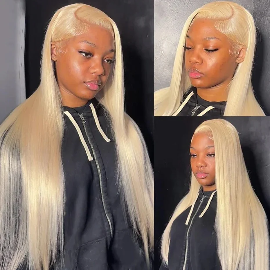 250% 300% Density 613 Honey Blonde Color 13x6 HD Lace Frontal Wigs Pre Plucked Indian Raw Hair Straight 13x4 Lace Front Human Hair Wigs For Women 38 40 inch