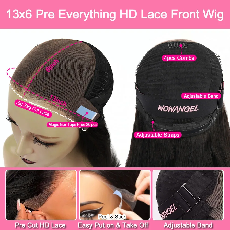 Pre Cut Lace Wig 99J Burgundy 13x6 HD Lace Frontal Human Hair Wig 30inch Straight Wigs Melt Skins 250% Red Colored Wig For Woman