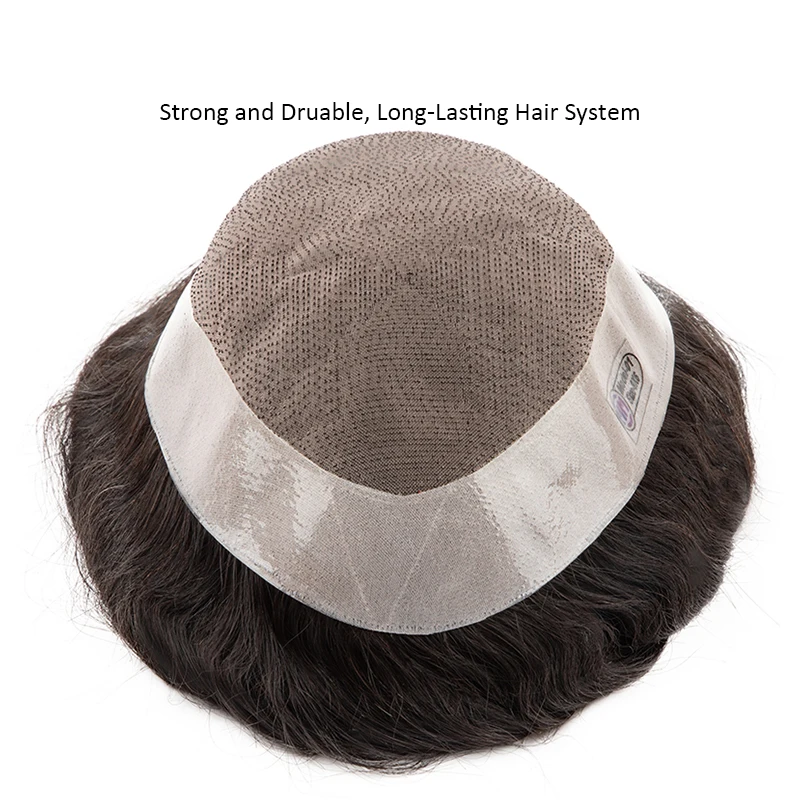 New Men Toupee Human Hair Wigs Fine Mono NPU Capillary Prosthesis Real Human Remy Hair System Male Grey Hair Toupee Hairpiece