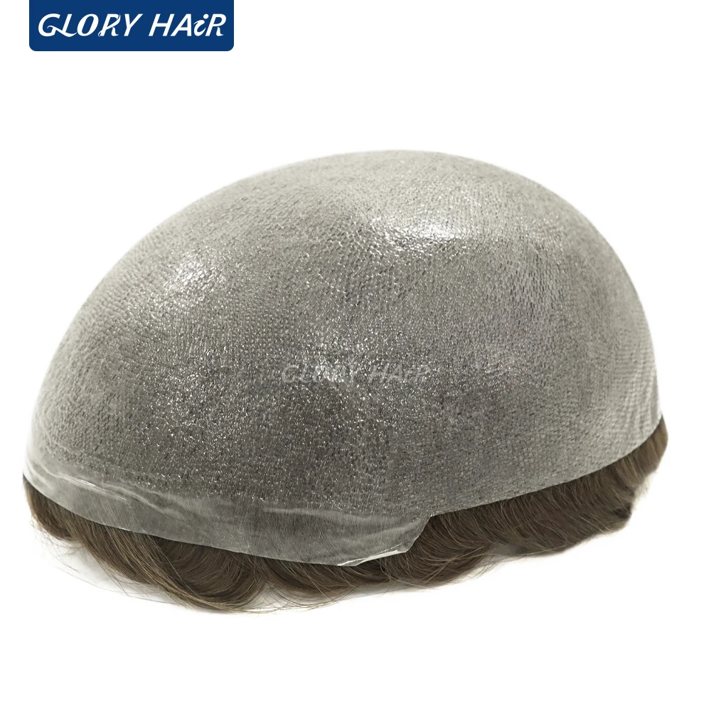 Gloryhair-NG Super Thin Skin Men Toupee 0.02-0.03mm V Loop Natural Hairline 90% Density Invisible Male Hair Unit Wig