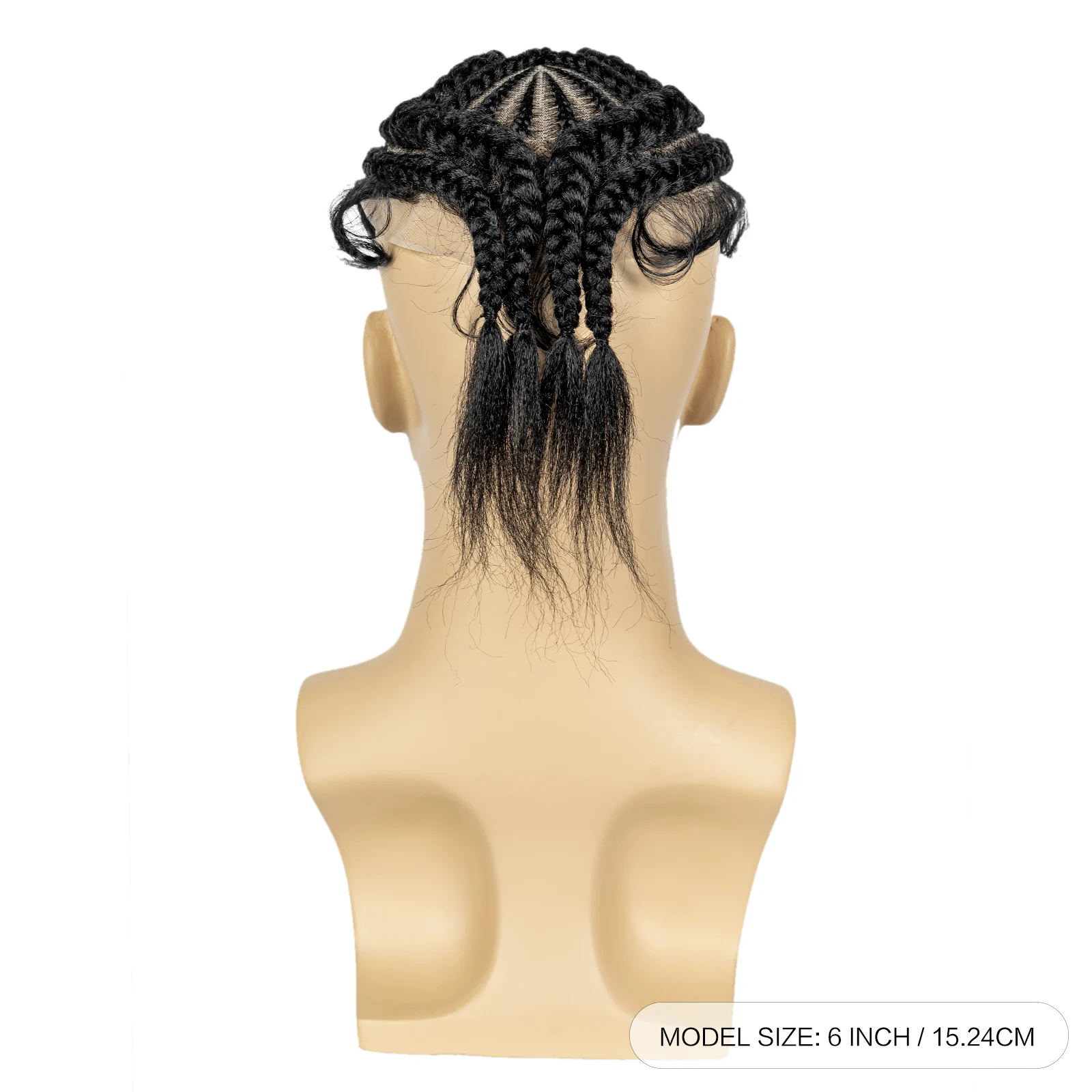 Men's Toupee Hair HD Full Lace Male Hairpieces with Cornrow Braids White Hair Reaplcement Synthetic Short Hair Topper for Men