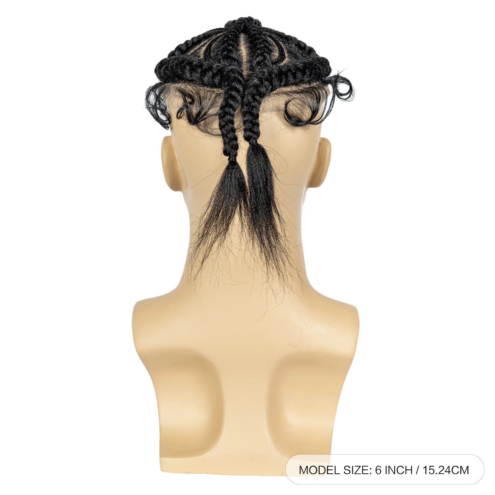 Men's Toupee Hair HD Full Lace Male Hairpieces with Cornrow Braids White Hair Reaplcement Synthetic Short Hair Topper for Men